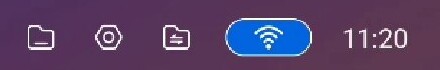 Halo TV top bar with file, settings, Wi-Fi and clock shortcuts